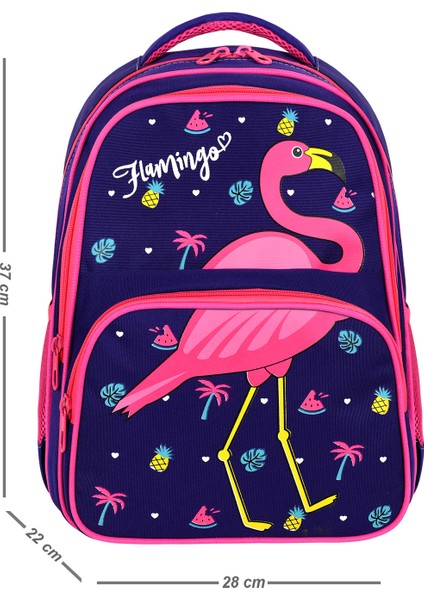 Flamingo Baskılı Ilkokul ve Beslenme Çantası Seti