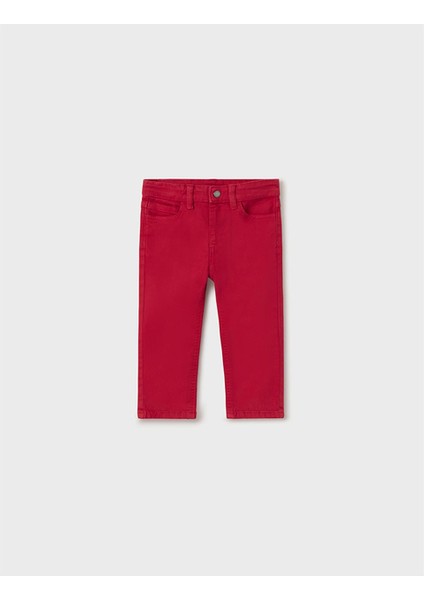 Kışlık Erkek Bebek Slimfit Pantolon Kırmızı