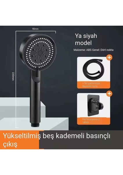 Süperşarjlı Duş Başlığı Duş Başlığı Seti Siyah Savaşçı Banyo Banyo El Duş Başlığı Duş Başlığı Braketi (Yurt Dışından)