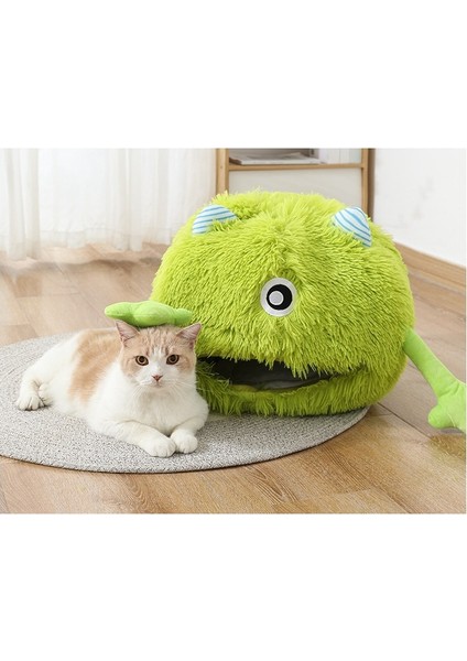 Evcil Hayvan Yatağı, Kış Sıcak Kedi Yuvası, Çıkarılabilir ve Yıkanabilir Yarı Kapalı Kedi Yuvası, Karikatür Peluş Evcil Hayvan Evi (Yurt Dışından) fırsatları