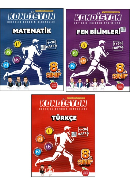 8. Sınıf LGS Matematik - Fen Bilimleri - Türkçe Kondisyon Denemeleri 3 Kitap