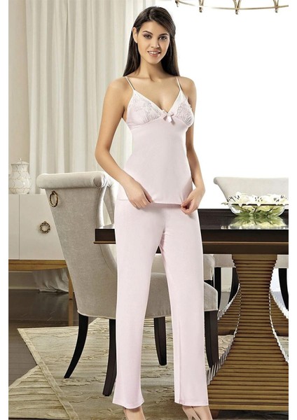 2030 Kadın Sabahlıklı Pijama Takım-Pudra fiyatları