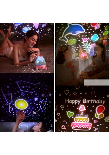 Küçük Roket Projektör Yıldızlı Gökyüzü Lambası Çocuk Atmosfer Işığı Gece Lambası (Yurt Dışından) indirimleri