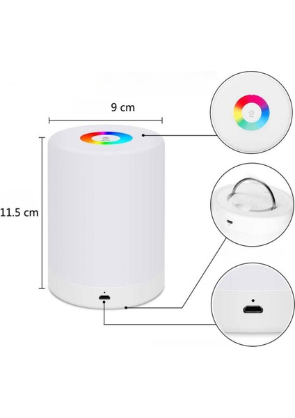 Dokunmatik Karartma-Led Akıllı Gece Lambası-Ambiyans Işığı-Kamp Lambası (Yurt Dışından)