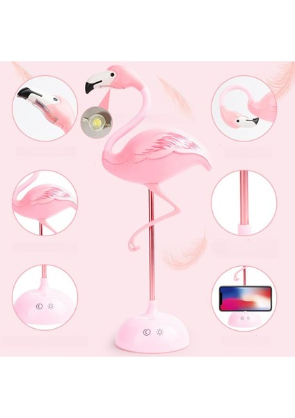 Iyi Görünümlü Flamingo Öğrenme Masası Lambası USB Gece Lambası (Yurt Dışından)