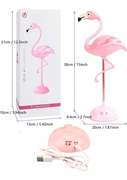 Iyi Görünümlü Flamingo Öğrenme Masası Lambası USB Gece Lambası (Yurt Dışından)