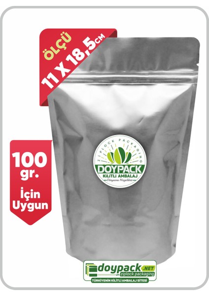 Alüminyum Kilitli Doypack 11X18,5 (100 Gr.) - 50 Adet Dp