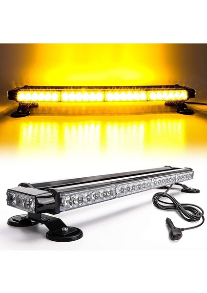 Mıknatıslı Tepe Çakar Lamba Çift Taraflı 54 LED Sarı-Sarı 7 Modlü 12V 24V