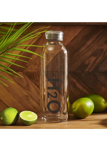 H2O Borosilikat Cam Matara - Gri - 1000 ml