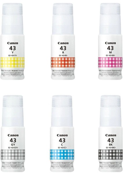 Pixma G540, G640, G570, G670 Seti Için Orjinal Gı-43 Mürekkep 6 Renk