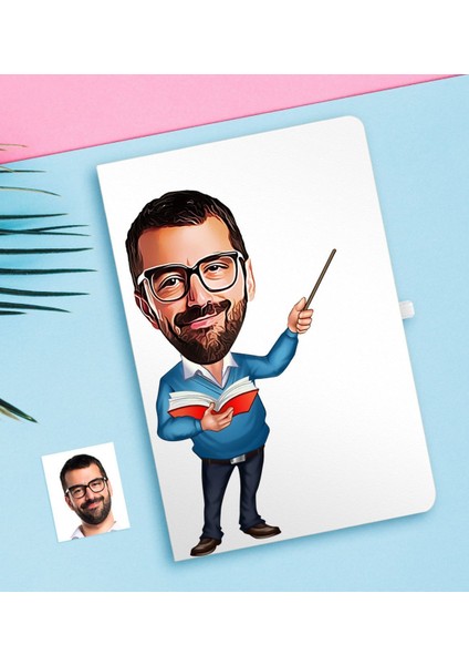 Kişiye Özel Bay Öğretmen Karikatürlü Defter-4