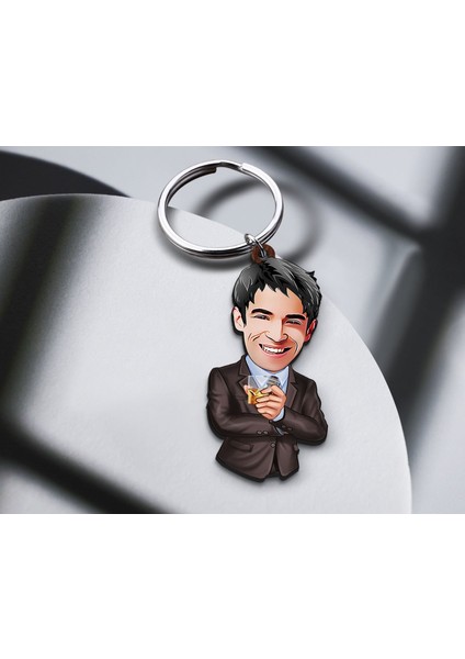 Kişiye Özel Erkek Karikatürlü Ahşap Anahtarlık, Sevgiliye Hediye, Erkek Hediyesi, Doğum Günü Hediyesi-8