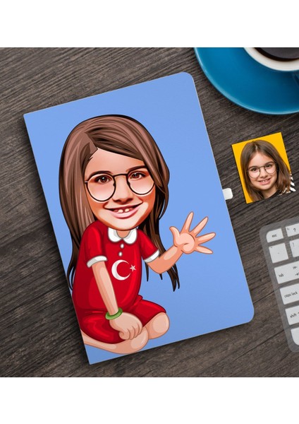 Kişiye Özel Kız Çocuk Karikatürlü Defter-2