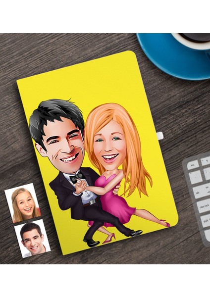 Kişiye Özel Sevgililer Karikatürlü Defter-13