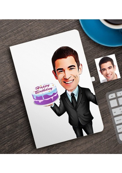 Kişiye Özel Bay Doğum Günü Karikatürlü Defter-2
