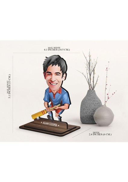 Kişiye Özel Cricket Karikatürlü Ahşap Biblo-1 , Arkadaşa Hediye , Sevgiliye Hediye, Kişiye Özel Biblolar fırsatları