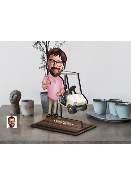 Kişiye Özel Golf Oyuncusu Karikatürlü Ahşap Biblo-7 , Arkadaşa Hediye , Sevgiliye Hediye, Kişiye Özel Biblolar modelleri