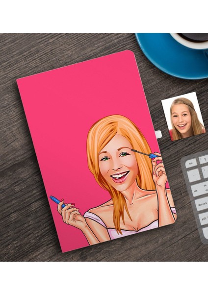 Kişiye Özel Bayan Karikatürlü Defter-21