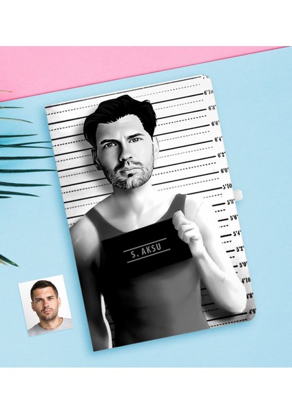 Kişiye Özel Erkek Kriminal Karikatürlü Beyaz Defter-1