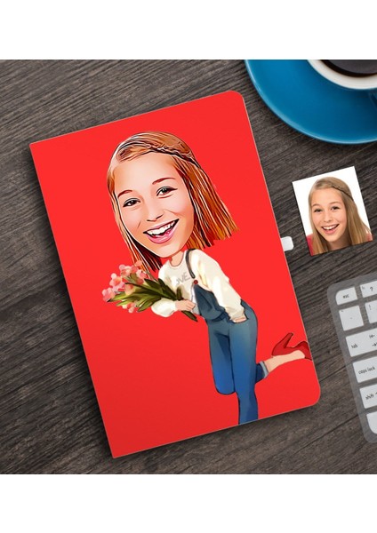 Kişiye Özel Bayan Karikatürlü Defter-13
