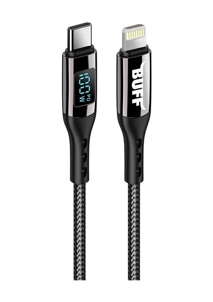 Buff BL73 27W Type-C To Lightning 1.2m 3A Pd Dijital Ekranlı Data-Şarj Kablosu fiyatları
