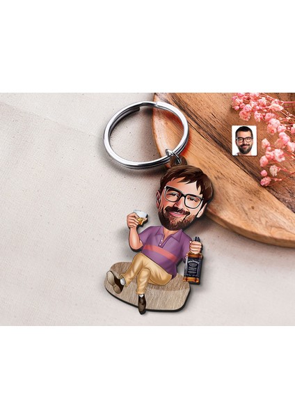 Kişiye Özel Erkek Karikatürlü Ahşap Anahtarlık, Sevgiliye Hediye, Erkek Hediyesi, Doğum Günü Hediyesi-9 fırsatları