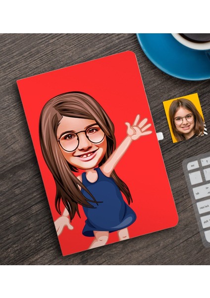 Kişiye Özel Kız Çocuk Karikatürlü Defter-4