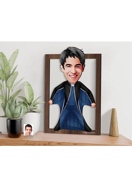 Kişiye Özel Erkek Extreme Sport Karikatürlü 3D Ahşap Tablo-1, Sevgiliye Hediye, Arkadaşa Hediye, Doğum Günü Hediyesi