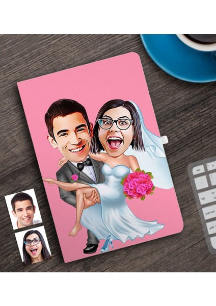 Kişiye Özel Evleniyoruz Karikatürlü Defter-9
