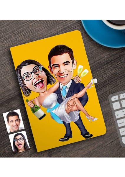 Kişiye Özel Evleniyoruz Karikatürlü Defter-4
