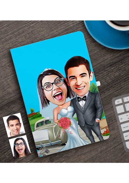 Kişiye Özel Evleniyoruz Karikatürlü Defter-1