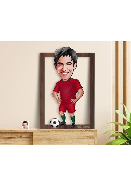Kişiye Özel Erkek Futbolcu Karikatürlü 3D Ahşap Tablo-12, Sevgiliye Hediye, Arkadaşa Hediye, Doğum Günü Hediyesi modelleri