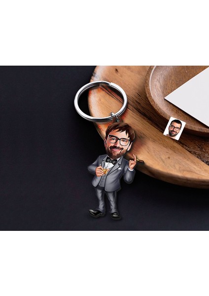 Kişiye Özel Erkek Karikatürlü Ahşap Anahtarlık, Sevgiliye Hediye, Erkek Hediyesi, Doğum Günü Hediyesi-13 modelleri
