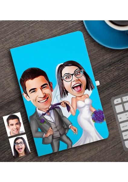 Kişiye Özel Evleniyoruz Karikatürlü Defter-6
