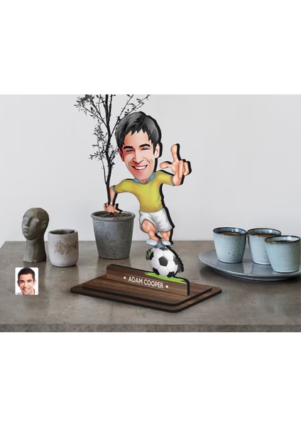 Kişiye Özel Futbolcu Karikatürlü Ahşap Biblo-10 , Arkadaşa Hediye , Sevgiliye Hediye, Kişiye Özel Biblolar modelleri