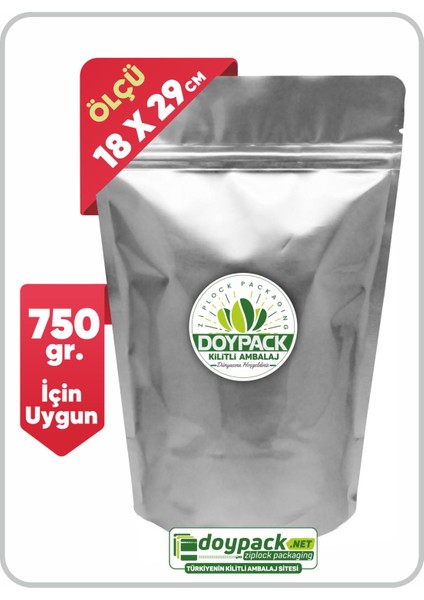 Alüminyum Kilitli Doypack 18X29 (750 Gr.) - 50 Adet