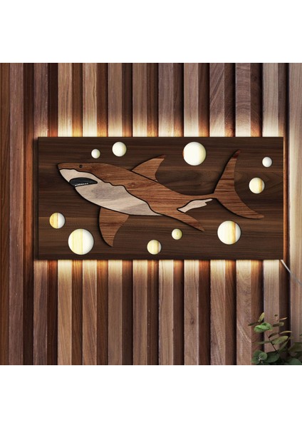 LED Işıklı Köpek Balığı Tasarımlı Ahşap Bar TABELASI(38X19CM)-1, Home Bar Tabela, Rustik Ev Dekorasyonu, Duvar Dekoru fiyatları