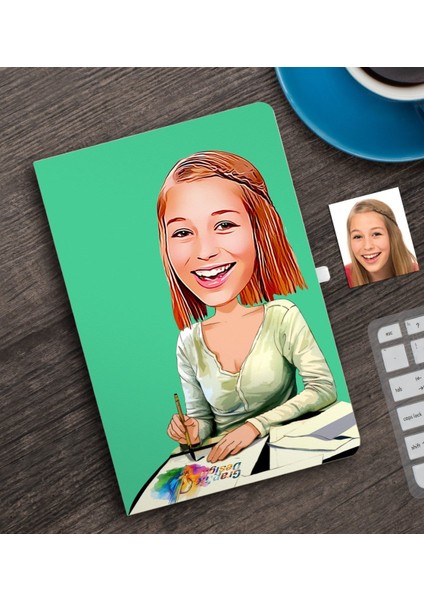 Kişiye Özel Bayan Grafik Tasarımcı Karikatürlü Defter