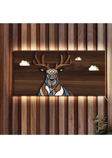 LED Işıklı Geyik Tasarımlı Ahşap Bar TABELASI(38X19CM)-1, Home Bar Tabela, Rustik Ev Dekorasyonu, Duvar Dekoru fiyatları