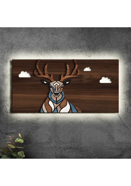 LED Işıklı Geyik Tasarımlı Ahşap Bar TABELASI(38X19CM)-1, Home Bar Tabela, Rustik Ev Dekorasyonu, Duvar Dekoru fırsatları