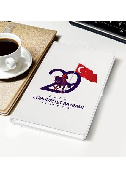 Gift 29 Ekim Temalı Beyaz Defter-9, Arkadaşa Hediye , 29 Ekim Hediyesi, 100.YIL Hediyesi