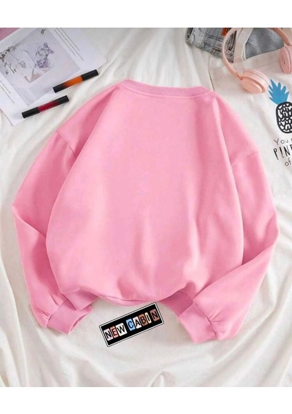 Newcabin.35 Kalın Geniş Pembe Oversize Pamuklu 3İplik Sweat fiyatları