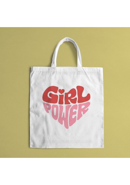 Girl Power Baskılı Bez Çanta