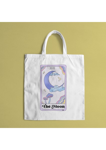 The Moon Baskılı Bez Çanta