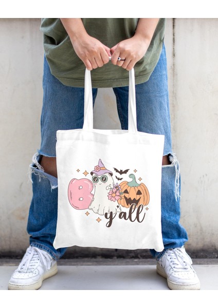 Halloween Baskılı Bez Çanta