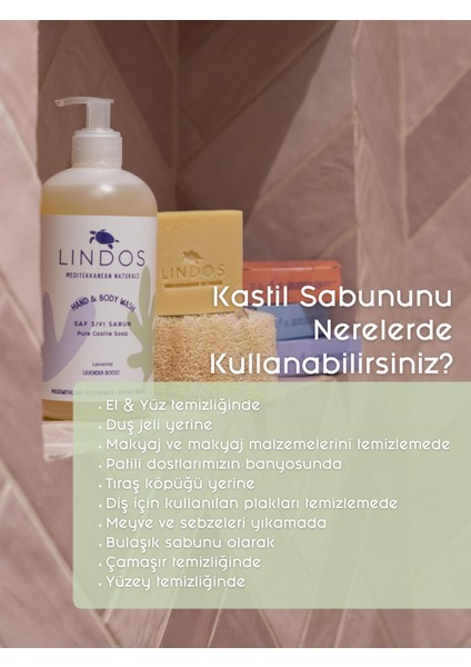 Çok Amaçlı Doğal Bitkisel Kastil Sabunu Portakal Bergamot Kokulu Antibakteriyel Banyo Sabun 0,6L