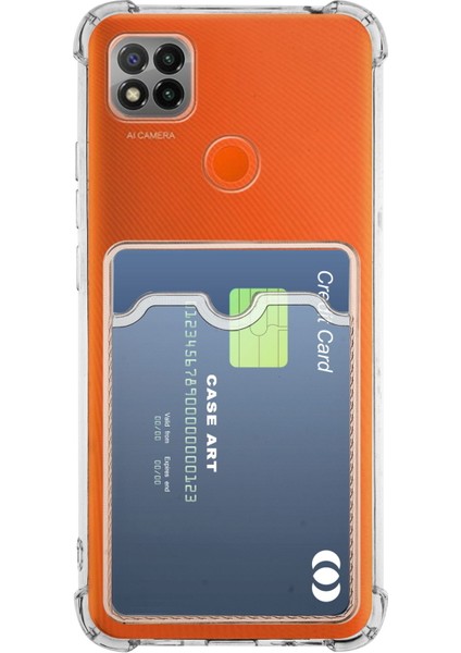 Xiaomi Redmi 9c Kapak Kamera Korumalı Kartlıklı Darbe Emici Özellikli Şeffaf Silikon Kılıf