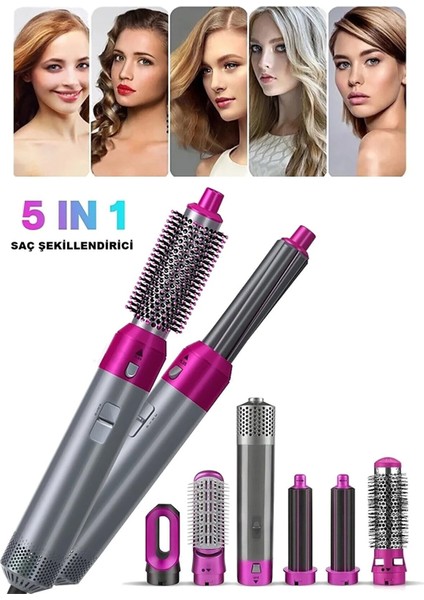 Hot Air Styler 5 In 1 Saç Düzleştirici Profesyonel Saç Şekillendirici Fırça Taraklı Kurutma Makinesi