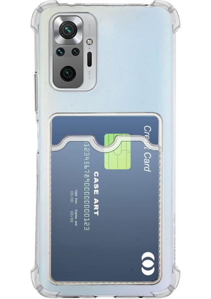 Xiaomi Redmi Note 10 Pro Kapak Kamera Korumalı Kartlıklı Darbe Emici Özellikli Şeffaf Silikon Kılıf
