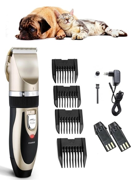 Pet-66 Yeni Model Çift Bataryalı Şarjlı Kedi Köpek Tıraş Makinesi Pet Traş indirimleri